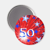 Feu d'artifice Rouge Blanc Bleu 'Age' aimant frigo (Recto/Verso)