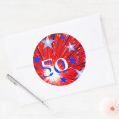 Feu d'artifice Rouge Blanc Bleu 'Age' autocollant (Enveloppe)