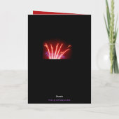 Feu d'artifice Rouge et Bleu Carte de Jour de l'An (Dos)