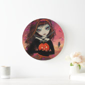 Feu d'automne Halloween Horloge (Maison)