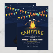 Feu de camp et guimauves Invitation (Devant / Derrière)