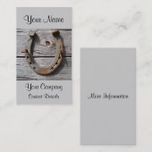 Feu de fer à cheval rouillé sur mur en bois Carte  (Devant / Derrière)