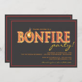 Feu de feu de camp sur feu de camp Invitation à la (Devant / Derrière)