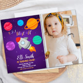 Feu de fusée d'anniversaire Invitation avec photo