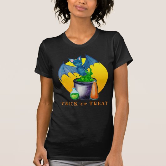 Feu De Lune, Chat Et Potions T-shirt Jersey Fin (Devant)
