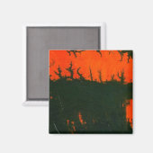 "Feu de marais #2" Magnet d'art Abstrait (Recto/Verso)