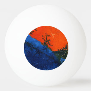 "Feu de marais #4" Balle Abstraite Ping Pong