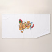 Feu de Noël Éclairage Santa Chapeau Poodle Chien N (Serviette de bain)