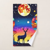 Feu de nuit de la forêt (Serviette à main)