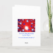 Feu de travail Rouge Blanc Bleu portrait carte de (Dos)