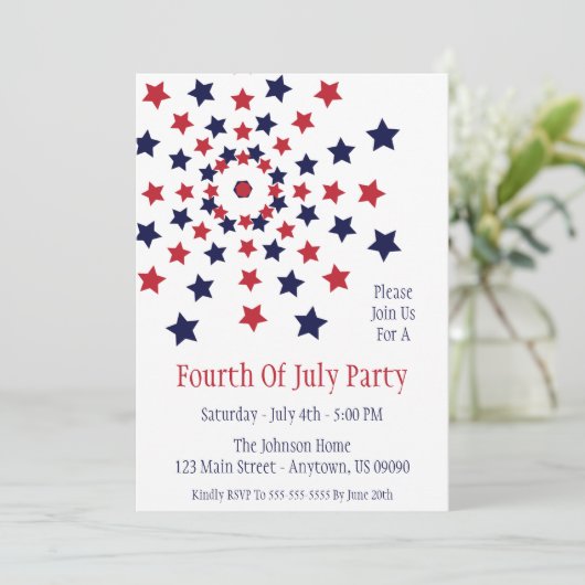 Feu D'Étoile Invitations Du 4 Juillet (Debout devant)