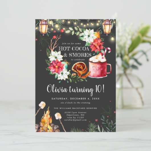 Feu d'hiver Invitation d'anniversaire (Debout devant)