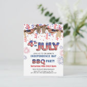 Feu d'Indépendance Confetti BBQ Invitation (Debout devant)