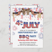 Feu d'Indépendance Confetti BBQ Invitation (Devant / Derrière)