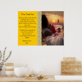 Feu Et Glace Avec Coucher De Soleil Orange Affiche (Cuisine)