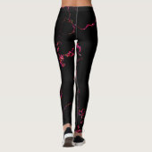 Feu et glace : Leggings brillants noirs et rouges (Dos)