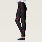Feu et glace : Leggings brillants noirs et rouges (Gauche)
