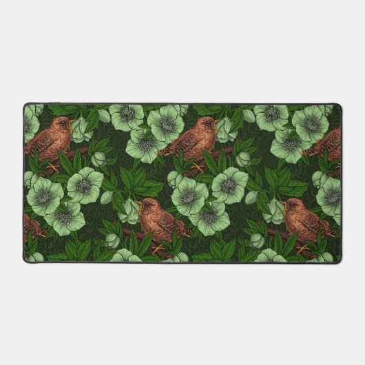 Feu et hellebore sur vert foncé (Recto)