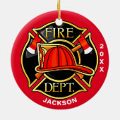 Feu et Secourir Emblème Ornement en céramique roug (Dos)