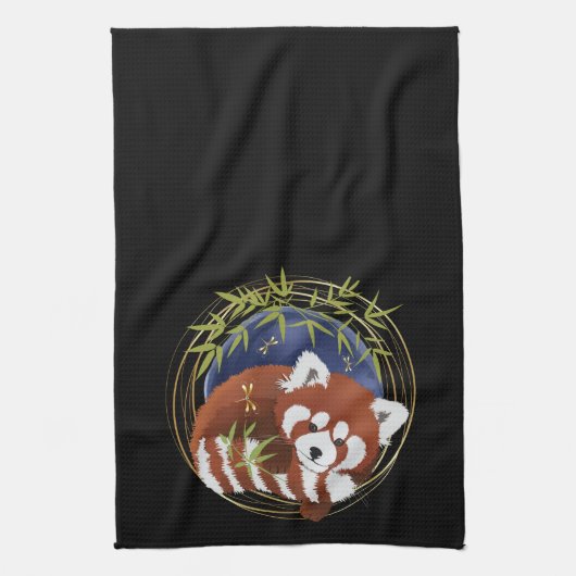 FEU FOX panda rouge serviette de cuisine (Vertical)