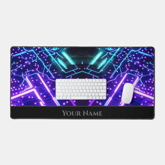 Feu futuriste néon lumières circuit carte (Clavier et souris)