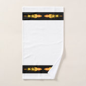 Feu orange moderne sur noir et blanc (Serviette à main)