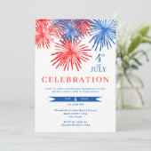 Feu Rouge Et Bleu 4 juillet Invitations (Debout devant)