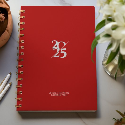 Feu rouge foncé année Spiral hebdomadaire