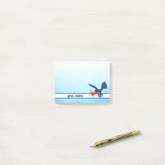 Feuerdrache , personalisiert post-it® notes (Op bureau)