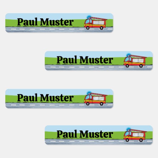 Feuerwehr Tag - 96 schmale Kinder Etiketten Labels (Groep)