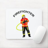 Feuerwehrmann in Einsatzkleidung Mousepad Muismat (Met muis)