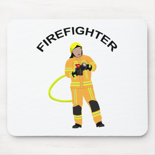Feuerwehrmann op sandfarb Einsatzkleidung Mousepad Muismat (Voorkant)