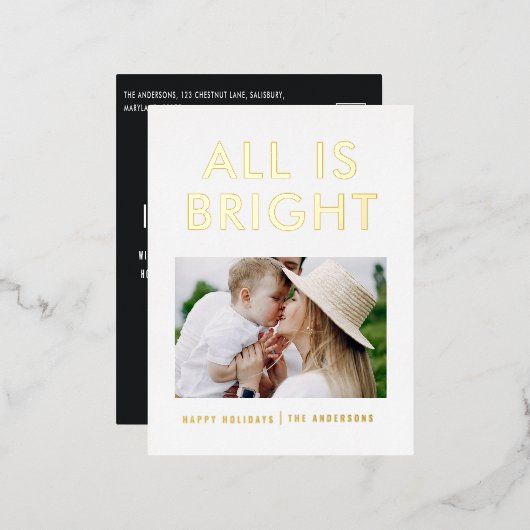 feuil élégant 1 photo feuil moderne carte postale  (Recto/Verso)