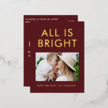 feuil élégant 1 photo feuil moderne carte postale<br><div class="desc">rouge et feuille 1 photo collage moderne amusement familial design de carte postale de noël.</div>