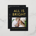 feuil élégant 1 photo feuil moderne carte postale<br><div class="desc">noir et feuille 1 photo collage moderne amusement familial design de carte postale de noël.</div>