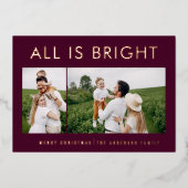 feuil élégant 2 photo feuil moderne carte de séjou (Recto)