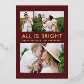 feuil élégant 3 photo feuil moderne carte de séjou (Recto)