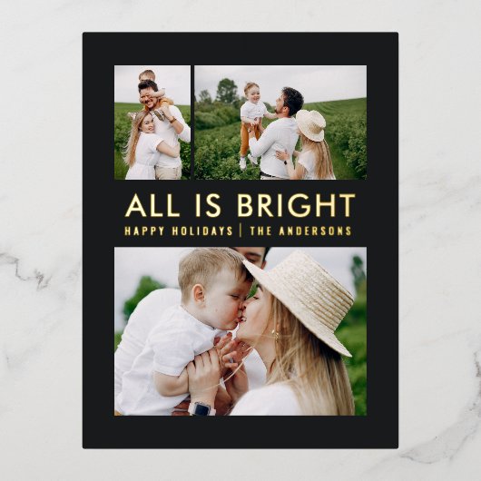 feuil élégant 3 photo feuil moderne carte postale  (Recto)