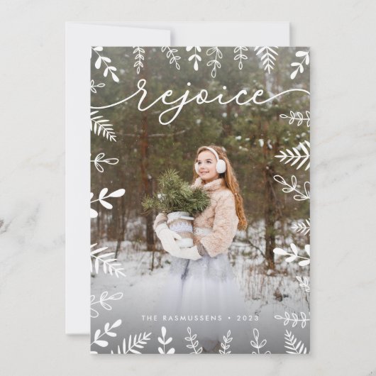 Feuillage blanc | Carte photo de vacances (Devant)