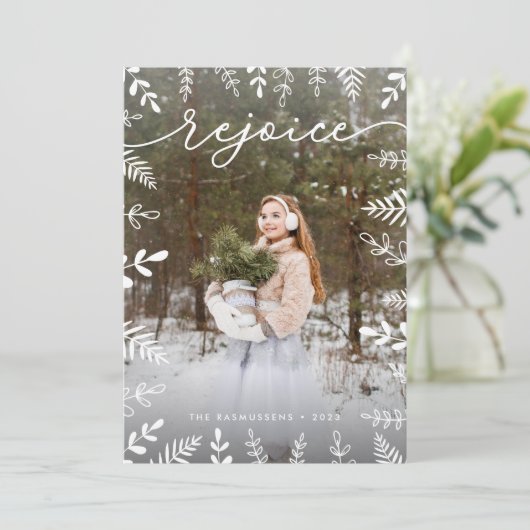 Feuillage blanc | Carte photo de vacances (Debout devant)