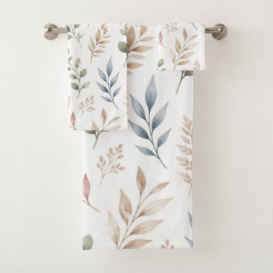 Feuillage botanique aquarelle boho pastel