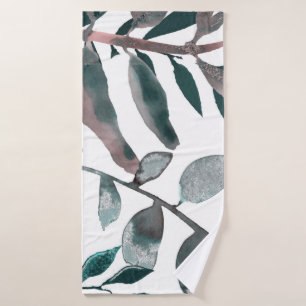 Feuillage botanique aquarelle de verdure teinte ru