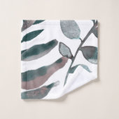 Feuillage botanique aquarelle de verdure teinte ru (Gant de toilette)