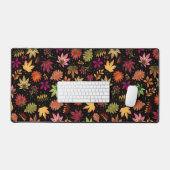 Feuillage botanique Automne laisse Motif sur noir (Clavier et souris)