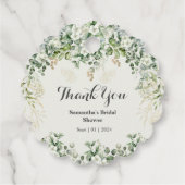 Feuillage Chic Flourish : Étiquette de Faveur de M (Dos)