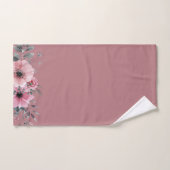 Feuillage d'anémone sur Arrière - plan rose (Serviette à main)