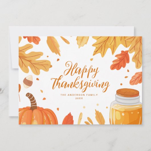 feuillage d'automne carte de fête d'action de grâc (Devant)