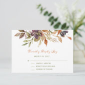 Feuillage d'automne et aquarelle succulente RSVP (Debout devant)