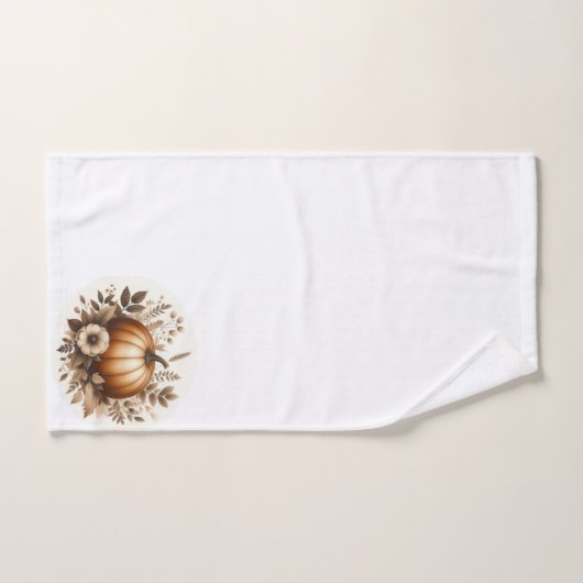 Feuillage d'automne et Citrouille (Serviette à main)