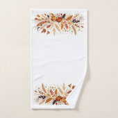 Feuillage d'automne et Citrouille et oiseaux (Serviette à main)